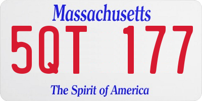 MA license plate 5QT177
