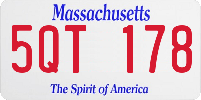 MA license plate 5QT178