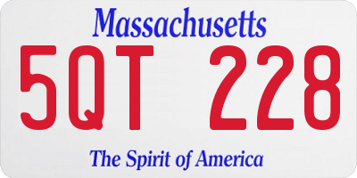 MA license plate 5QT228