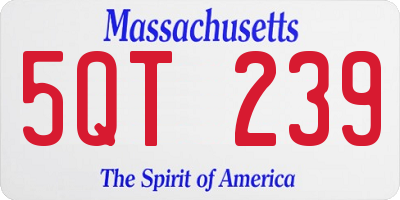MA license plate 5QT239