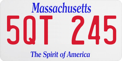 MA license plate 5QT245