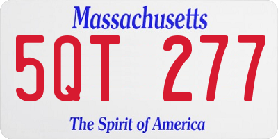 MA license plate 5QT277