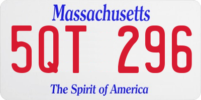 MA license plate 5QT296
