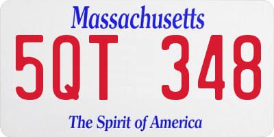 MA license plate 5QT348