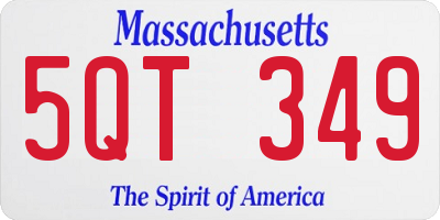 MA license plate 5QT349