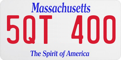 MA license plate 5QT400
