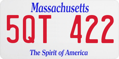 MA license plate 5QT422