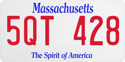 MA license plate 5QT428