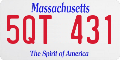 MA license plate 5QT431