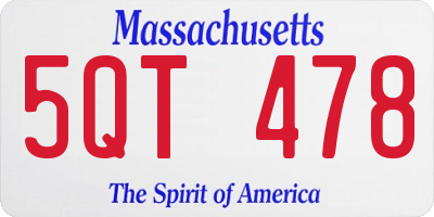 MA license plate 5QT478