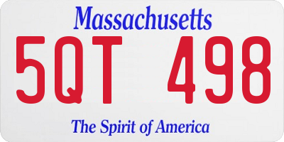 MA license plate 5QT498