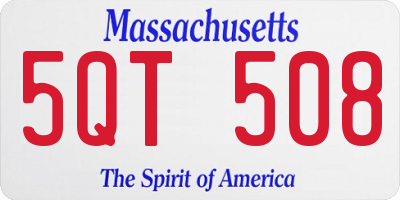 MA license plate 5QT508