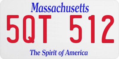 MA license plate 5QT512