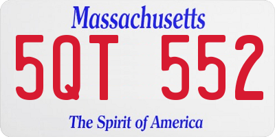 MA license plate 5QT552