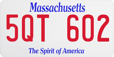 MA license plate 5QT602