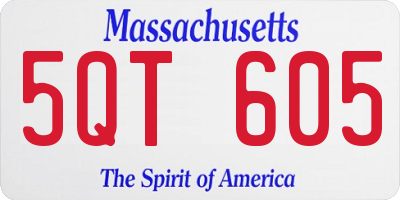 MA license plate 5QT605