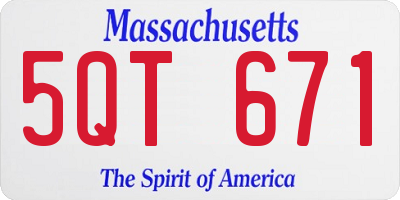 MA license plate 5QT671