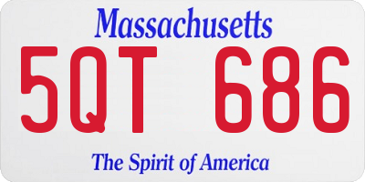 MA license plate 5QT686