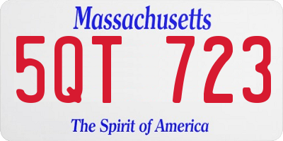 MA license plate 5QT723