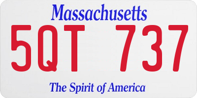 MA license plate 5QT737
