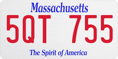 MA license plate 5QT755