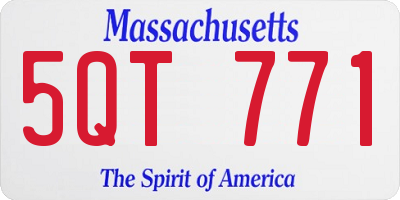 MA license plate 5QT771