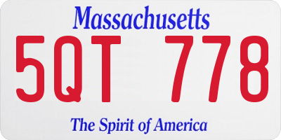 MA license plate 5QT778