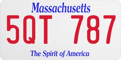 MA license plate 5QT787