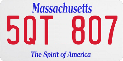 MA license plate 5QT807