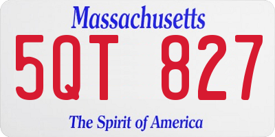MA license plate 5QT827