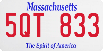 MA license plate 5QT833