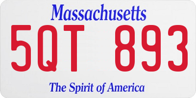 MA license plate 5QT893