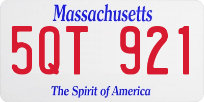 MA license plate 5QT921