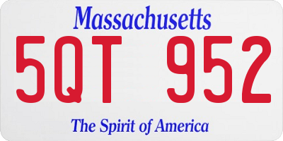 MA license plate 5QT952