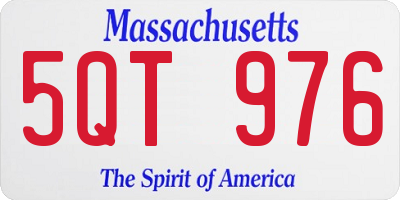 MA license plate 5QT976