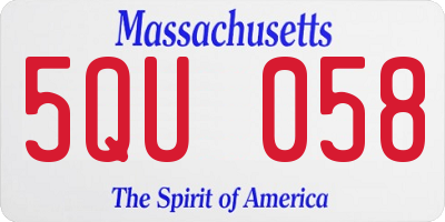 MA license plate 5QU058