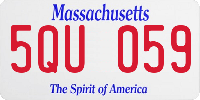 MA license plate 5QU059