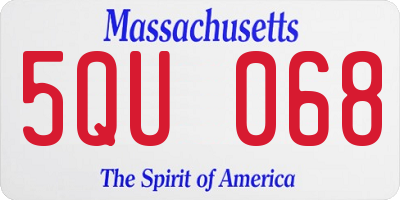 MA license plate 5QU068