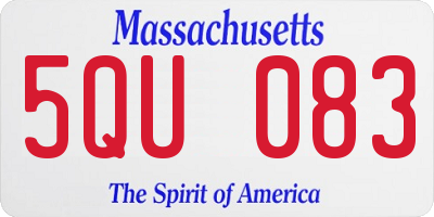 MA license plate 5QU083