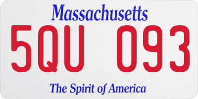 MA license plate 5QU093