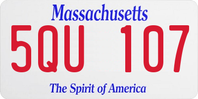 MA license plate 5QU107