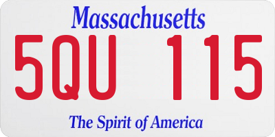 MA license plate 5QU115
