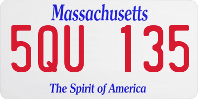 MA license plate 5QU135