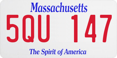 MA license plate 5QU147