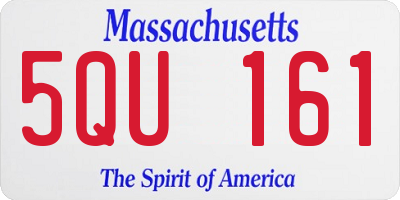 MA license plate 5QU161
