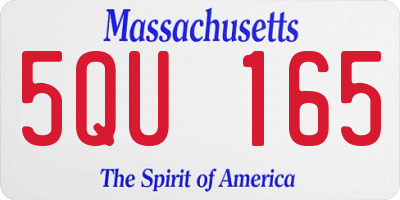 MA license plate 5QU165