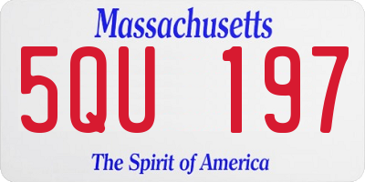 MA license plate 5QU197