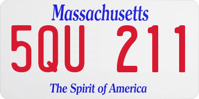 MA license plate 5QU211