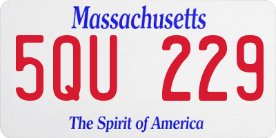 MA license plate 5QU229