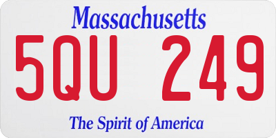 MA license plate 5QU249